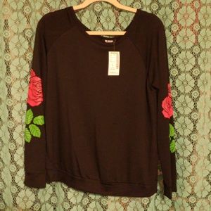 Black Long Sleeve W/ Rose Elbow